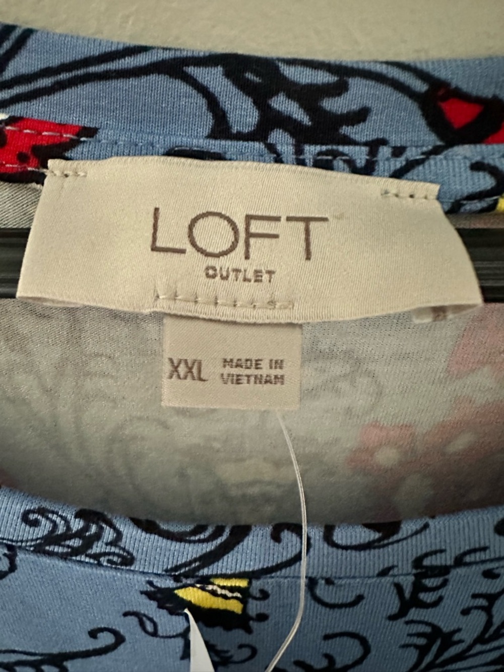 LOFT Blue Floral Sleeveless Swing Dress Sz XXL - Picture 2 of 6